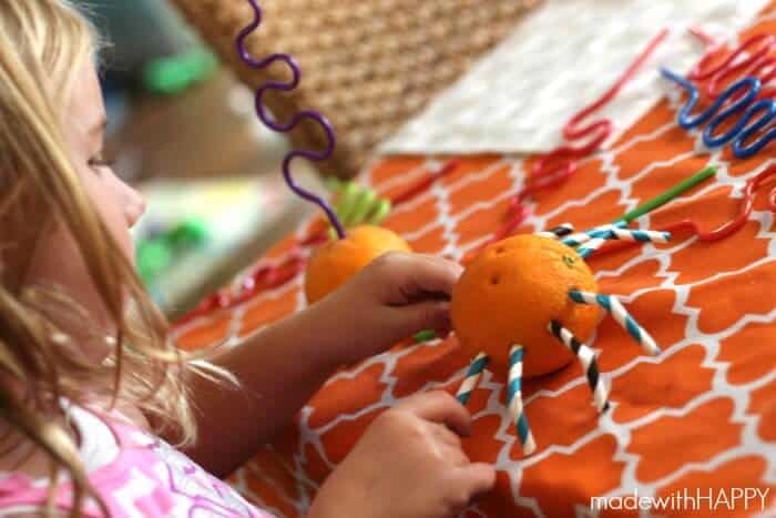 orange-spider-making