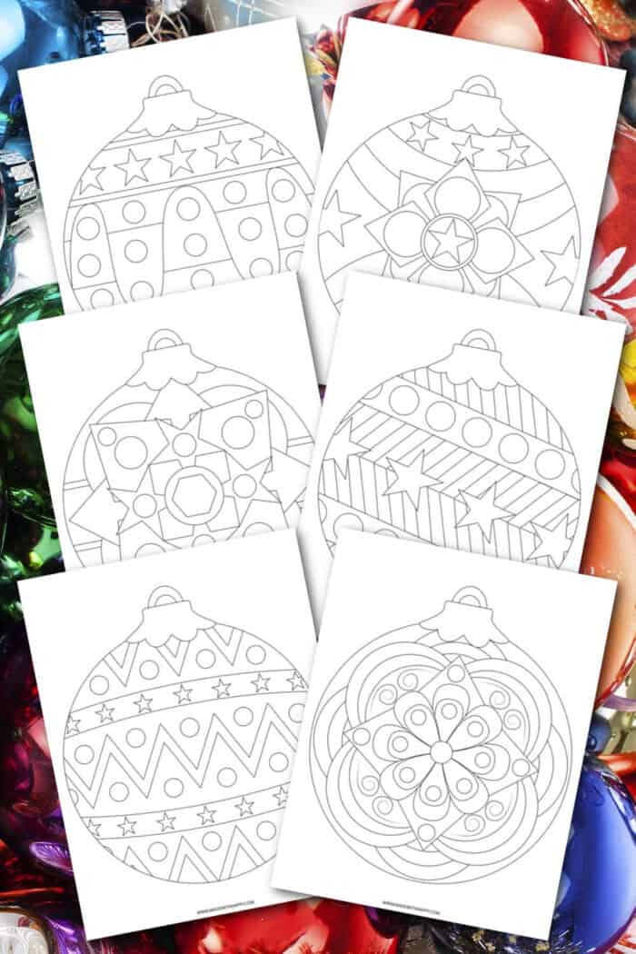 kids christmas ornament coloring page 