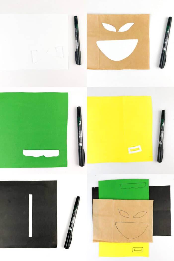 Outline Template with Different colored paper