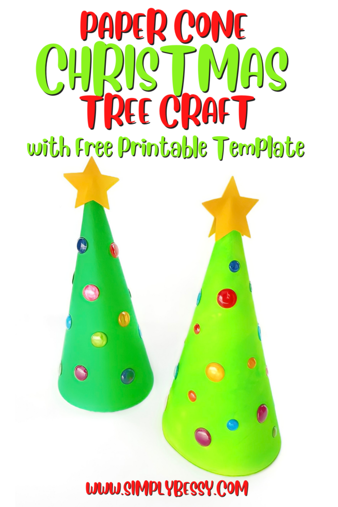 paper cone christmas tree craft pin image