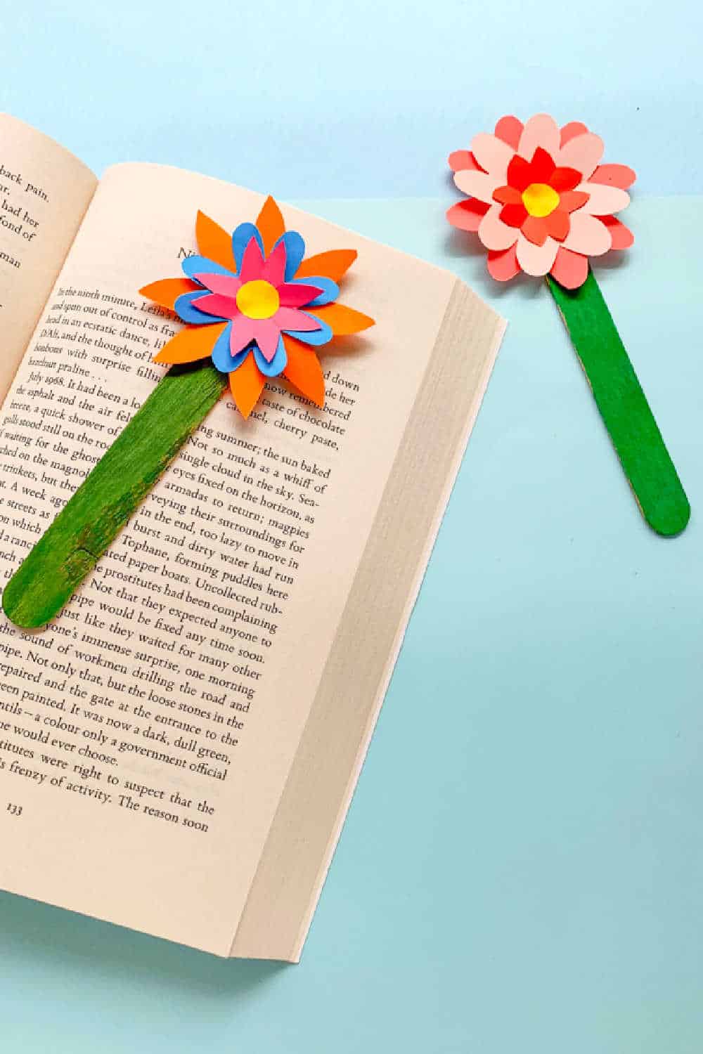 paper flower bookmark