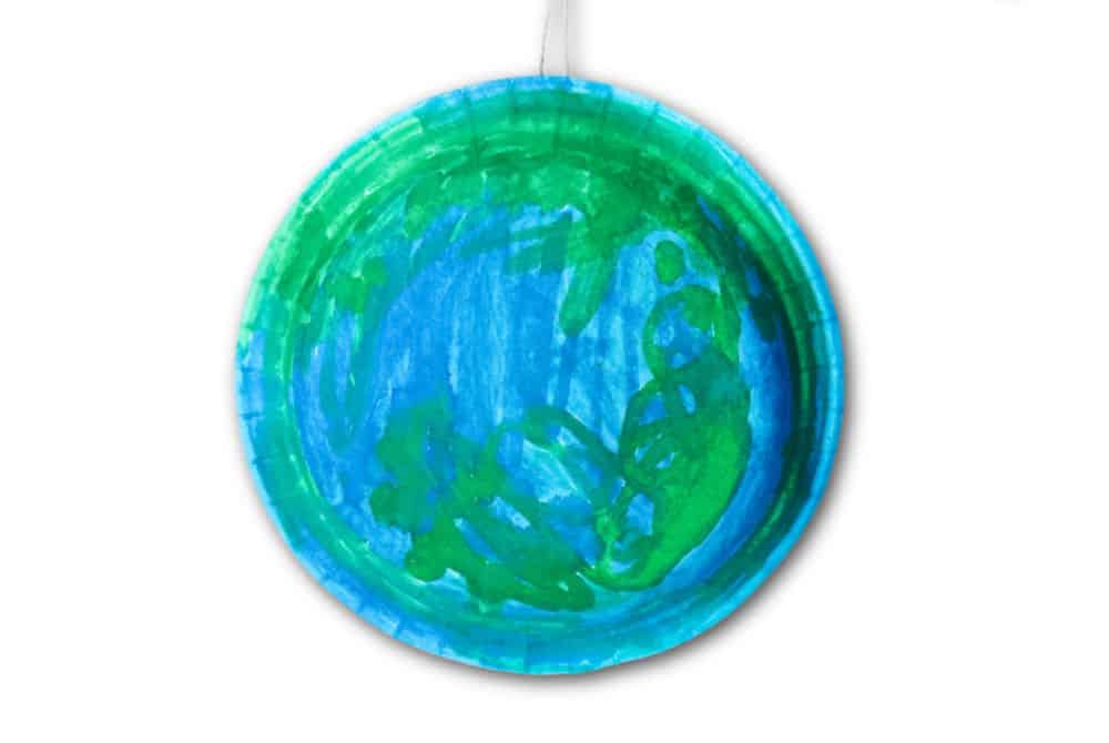 How to Make an Earth Day Paper Plate Globe Craft Made with HAPPY