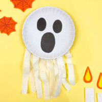 Fun Paper Plate Ghost Craft For Halloween - Made with HAPPY