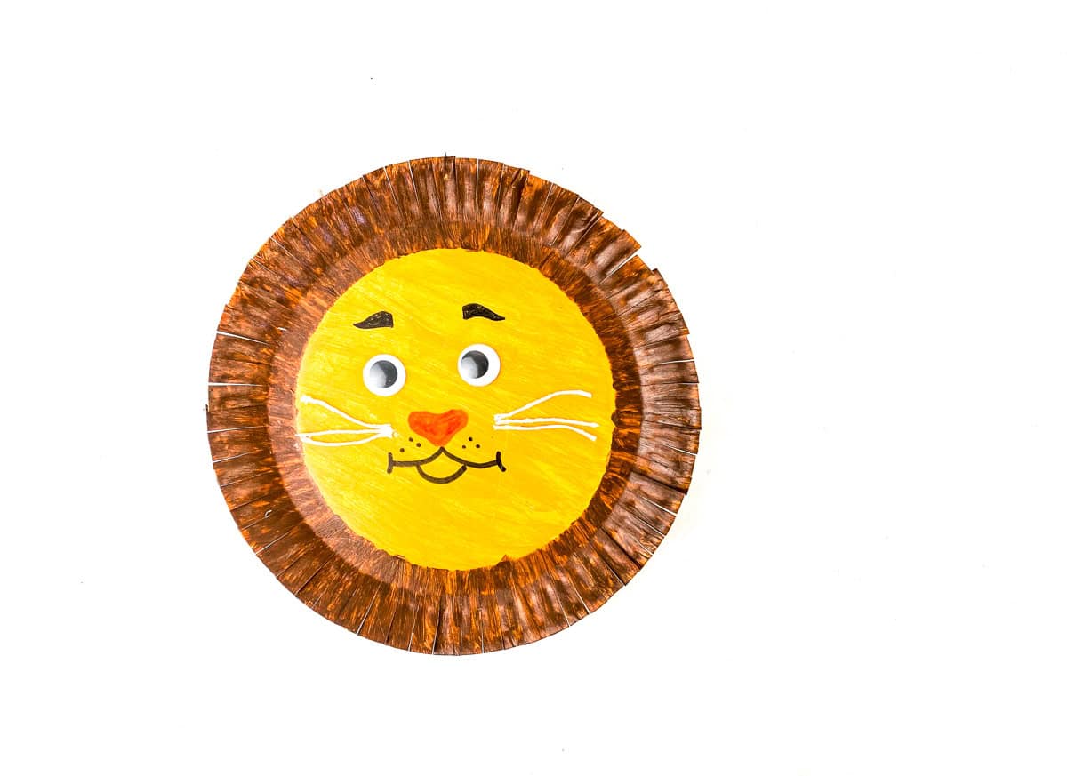paper plate lion craft for kids
