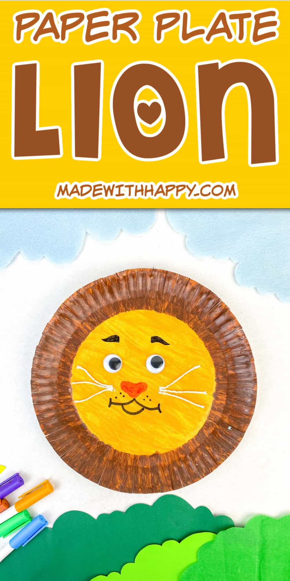 paper plate lion craft for preschoolers