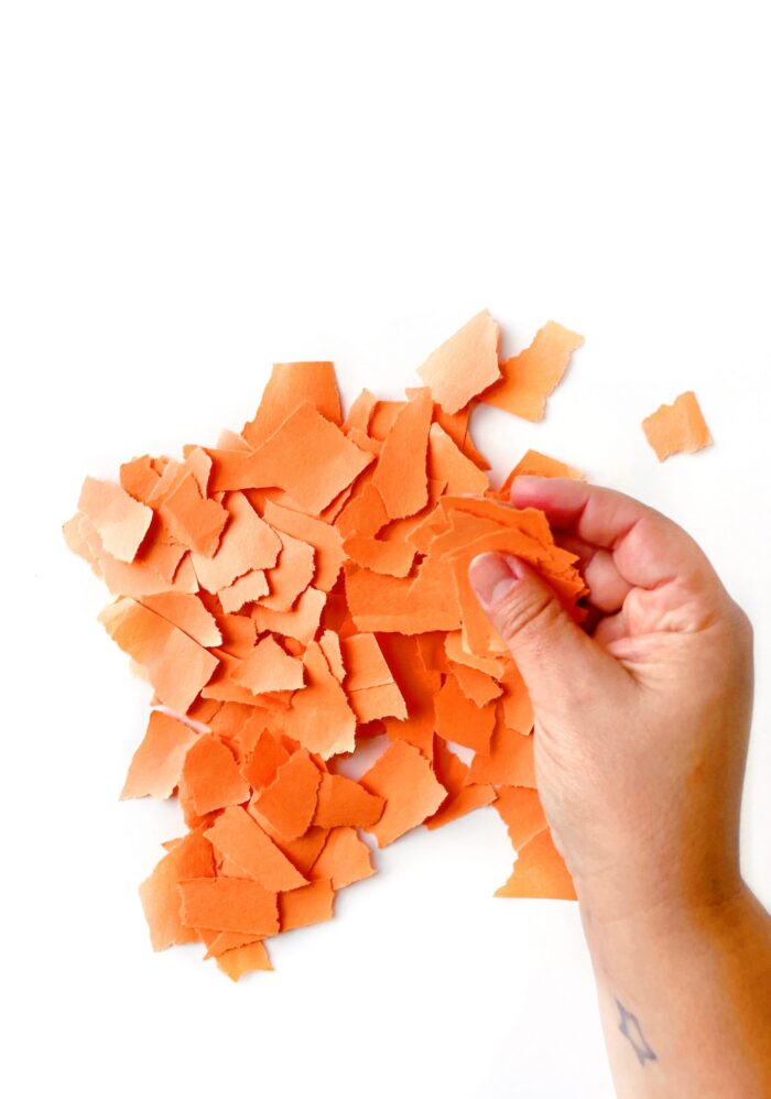 paper plate pumpkin pie craft orange papers