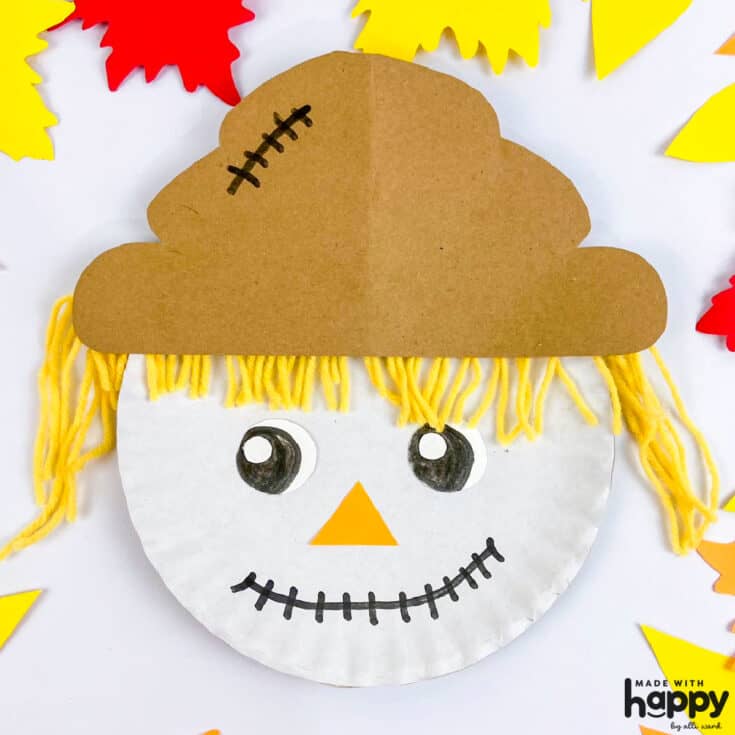 paper plate scarecrow craft for preschool