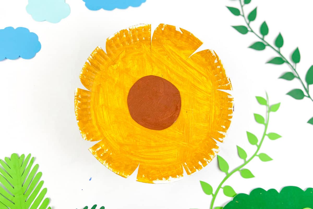 paper plate sunflower