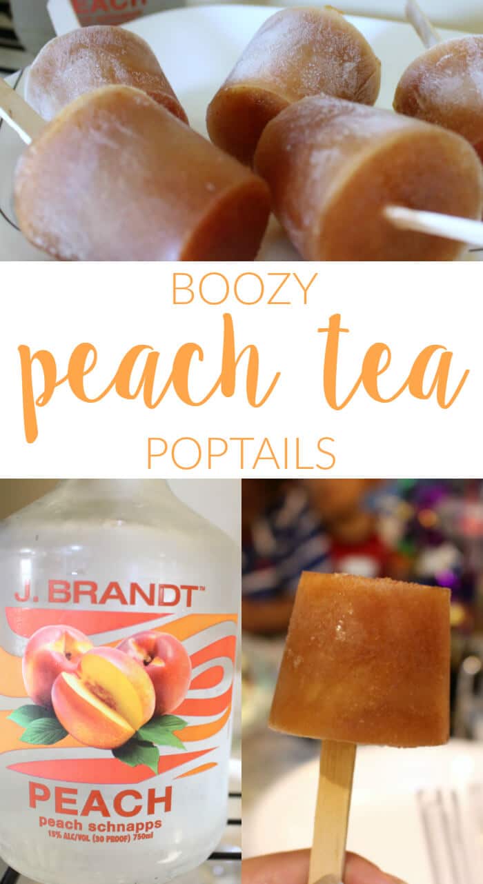 Boozy Peach Tea Popsicles | Boozy Peach Tea Popsicles | Peach Tea Cocktail Popsicles | www.madewithhappy.com
