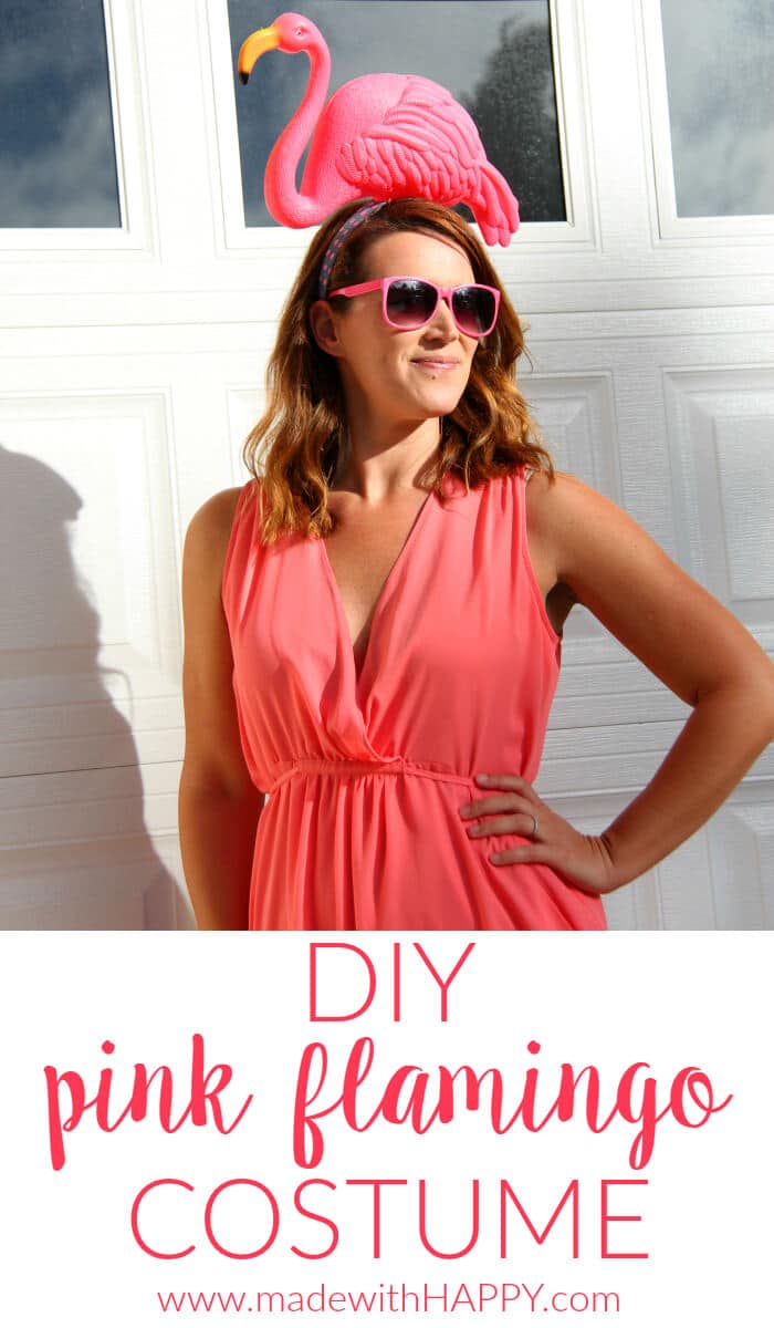 DIY Pink Flamingo Costume | Flamingo Costume | Homemade costumes Pink Flamingo | www.madewithhappy.com