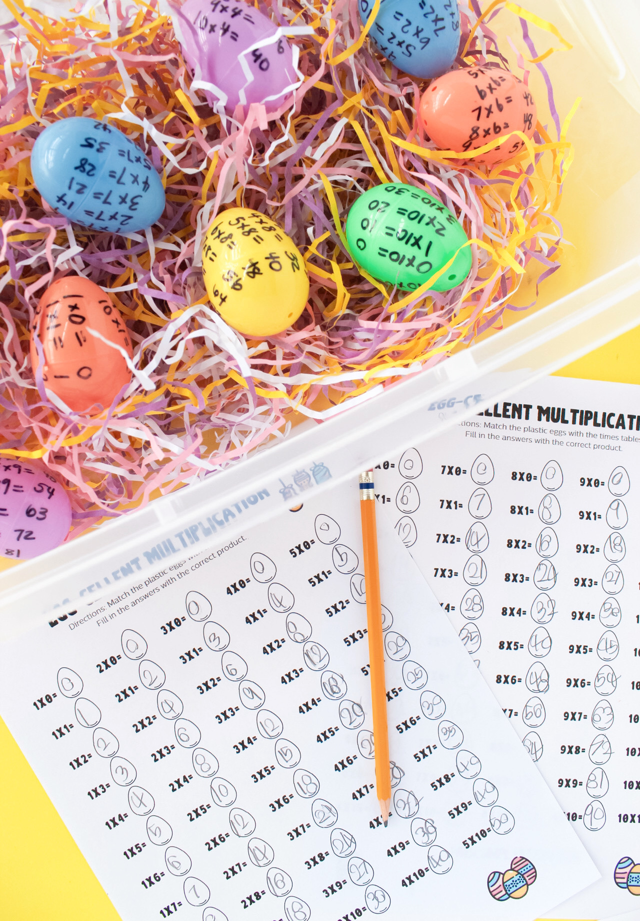 plastic easter egg math game supplies needed