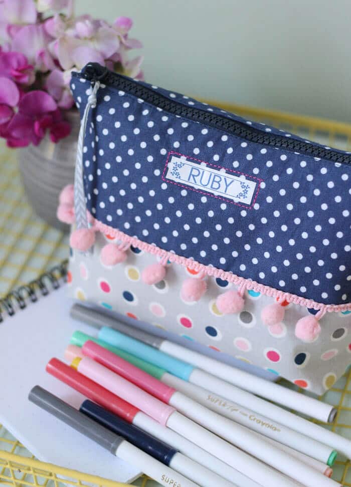 Pom Pom Pencil Case | Fynes Designs | www.madewithHAPPY.com