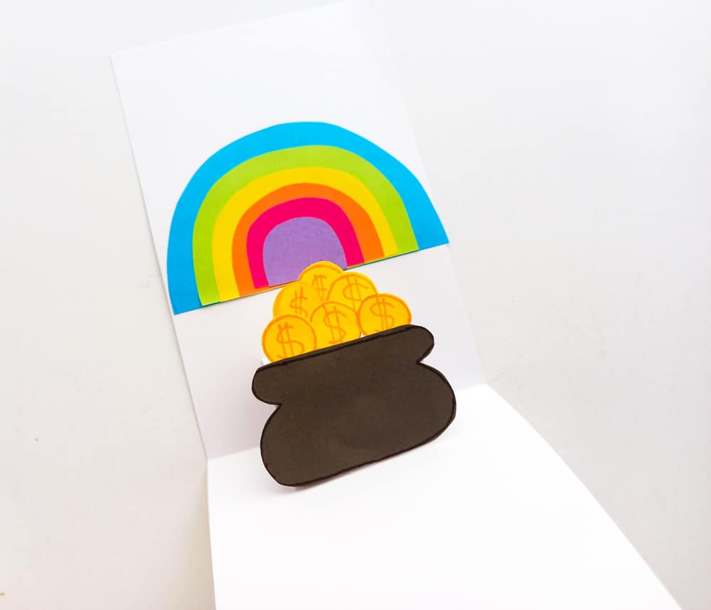 pop up rainbow and pot of gold card