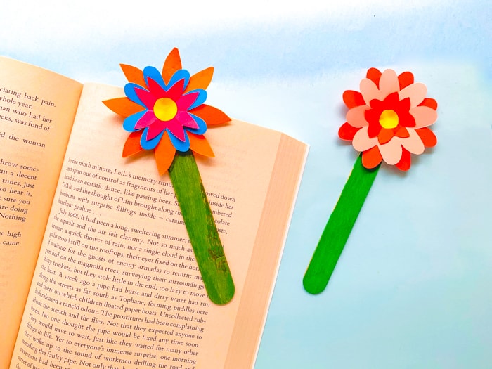 craft stick flower bookmark 