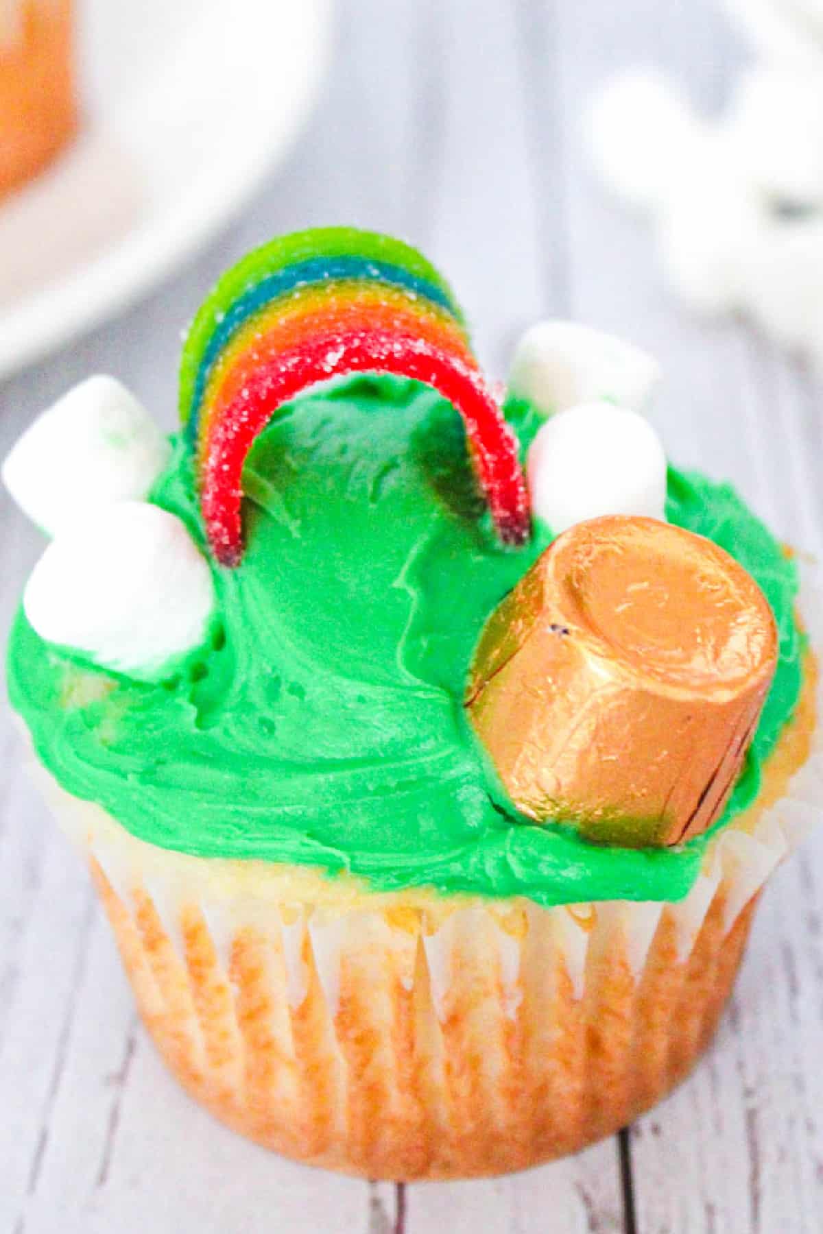 pot of gold cupcake for st. patrick's day