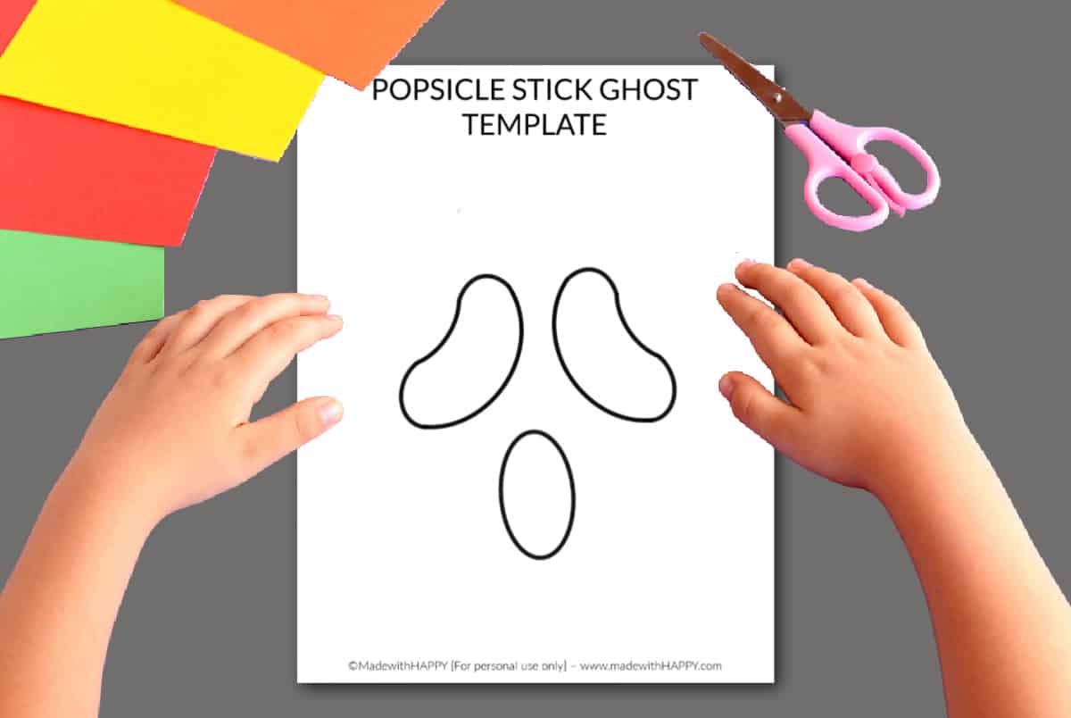 print out popsicle stick ghost template