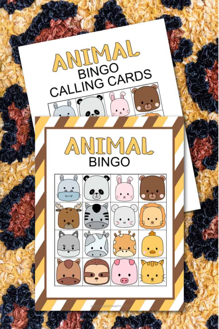 printable animal bingo