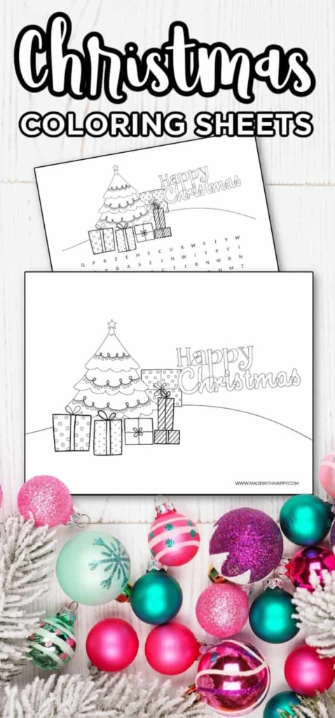 Printable Christmas Coloring Sheets - Made with HAPPY