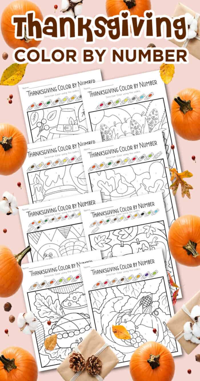 printable color by number thanksgiving