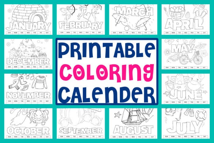 Printable Coloring Calendar