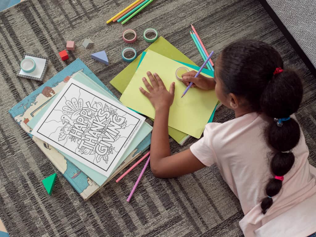 FREE Cute Thanksgiving Coloring Pages - Made with HAPPY