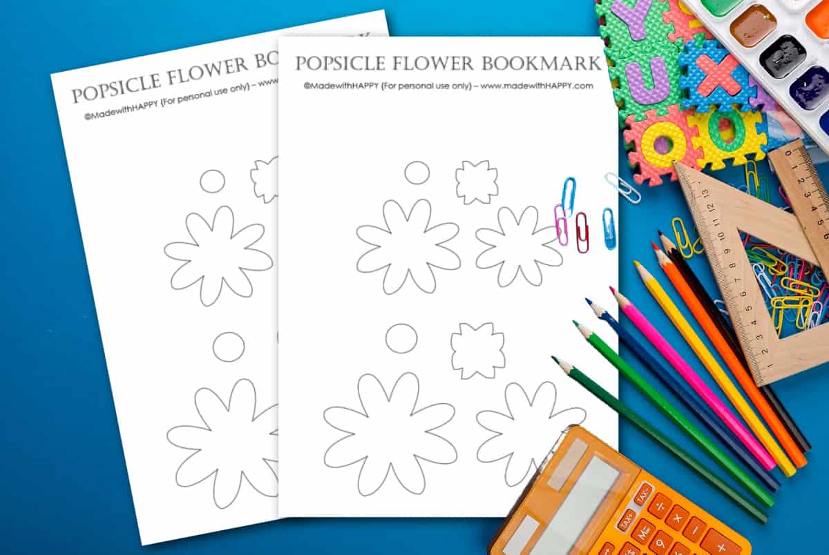 printable flower bookmark craft