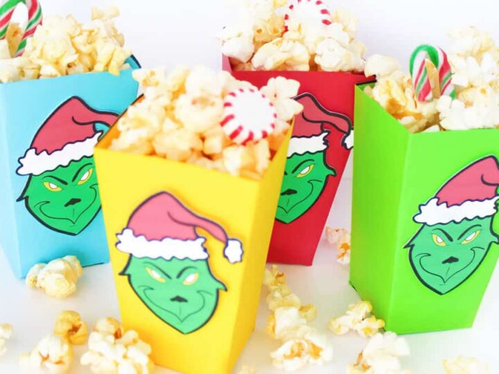 Printable Grinch Face Treat Box - Made with HAPPY