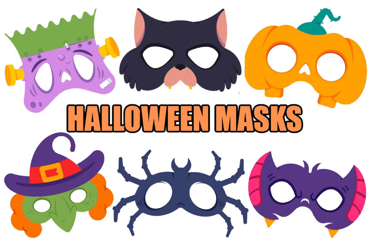 Decorating Masks Blank Hand Drawn Childrens Halloween Costumes