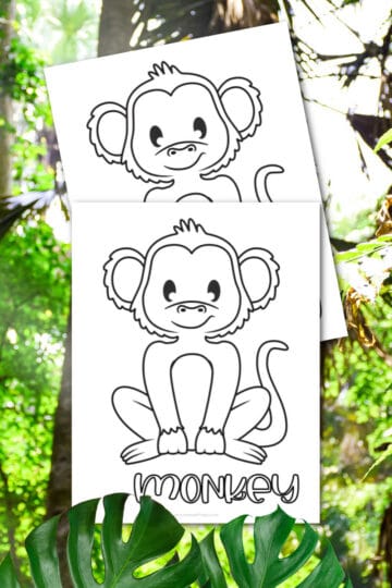 Printable Monkey Coloring Pages - Made with HAPPY
