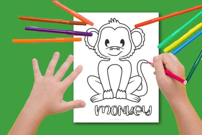 baby monkey coloring page