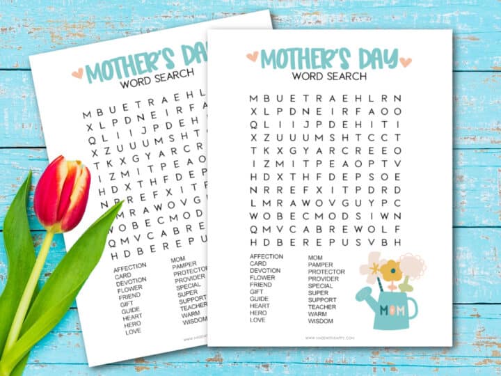 printable mother's day word search