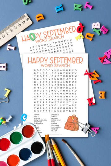FREE September Word Search Puzzle Printable - Made with HAPPY