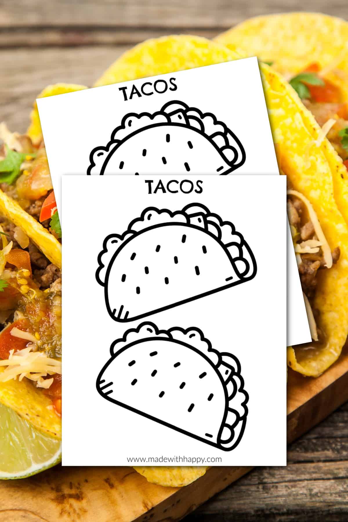 printable taco coloring page