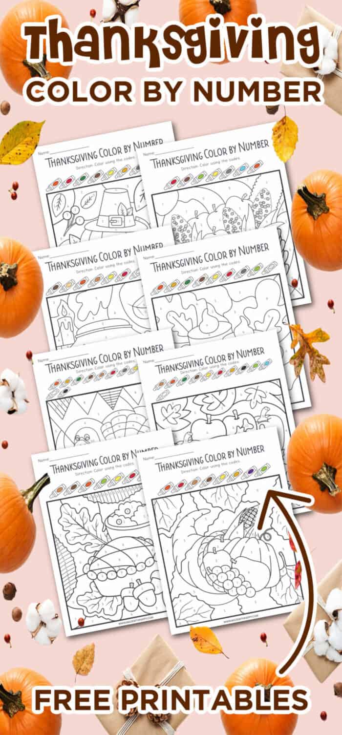printable thanksgiving color by number
