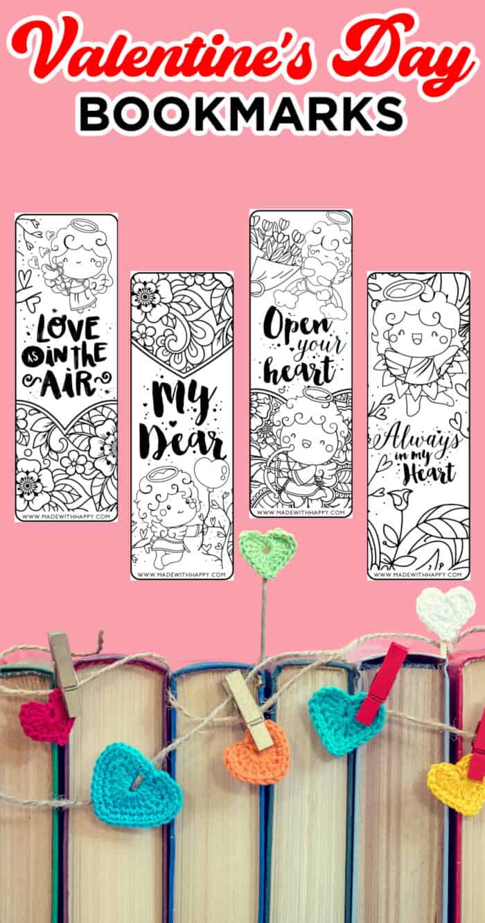 printable Valentine bookmarks