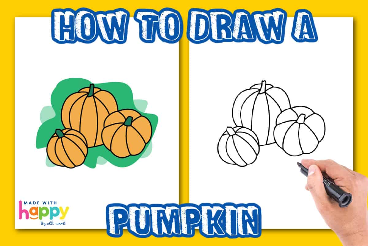 pumpkin drawing easy