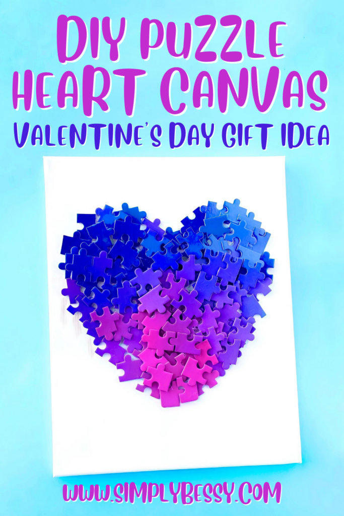 diy puzzle heart canvas pin image