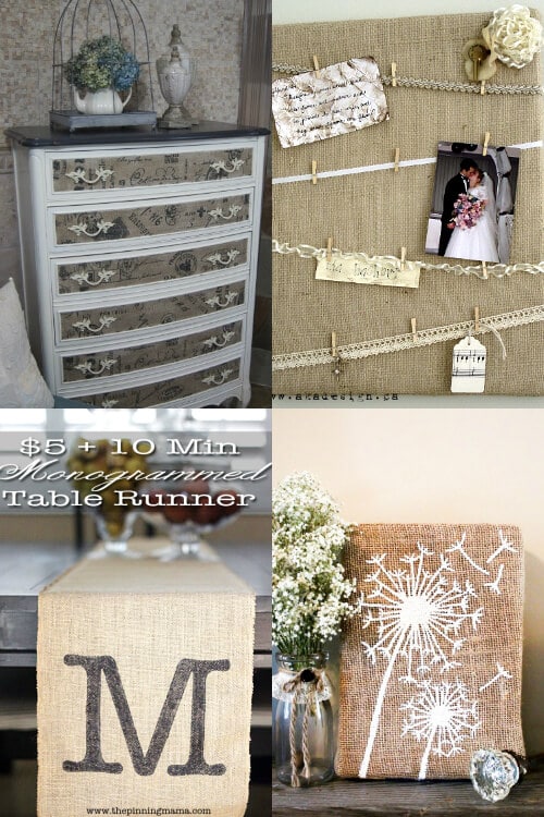 28 Burlap Projects | Burlap DIY Projects | Burlap Home Decor | Burlap DIY gifts | Burlap Outdoor Projects | Simple Burlap Crafts | www.madewithHAPPY.com