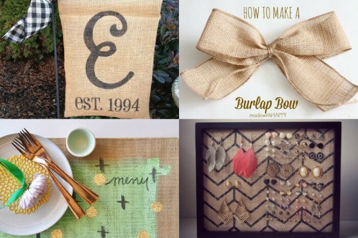 28 Burlap Projects | Burlap DIY Projects | Burlap Home Decor | Burlap DIY gifts | Burlap Outdoor Projects | Simple Burlap Crafts | www.madewithHAPPY.com