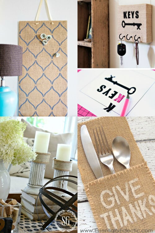 28 Burlap Projects | Burlap DIY Projects | Burlap Home Decor | Burlap DIY gifts | Burlap Outdoor Projects | Simple Burlap Crafts | www.madewithHAPPY.com