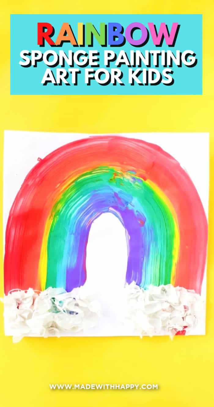 rainbow sponge painting art for kids
