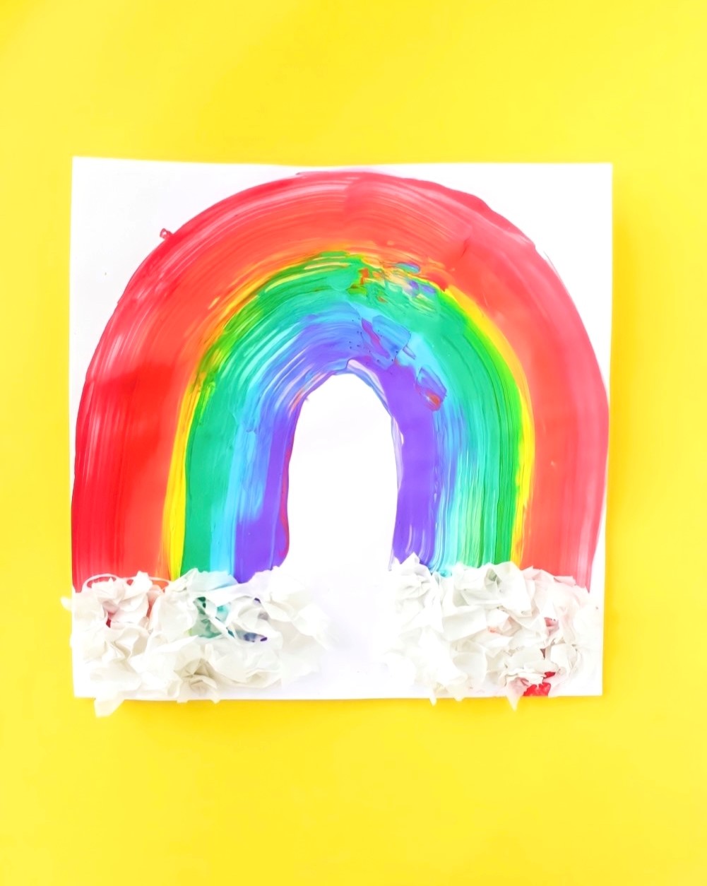 rainbow sponge painting kids art activity