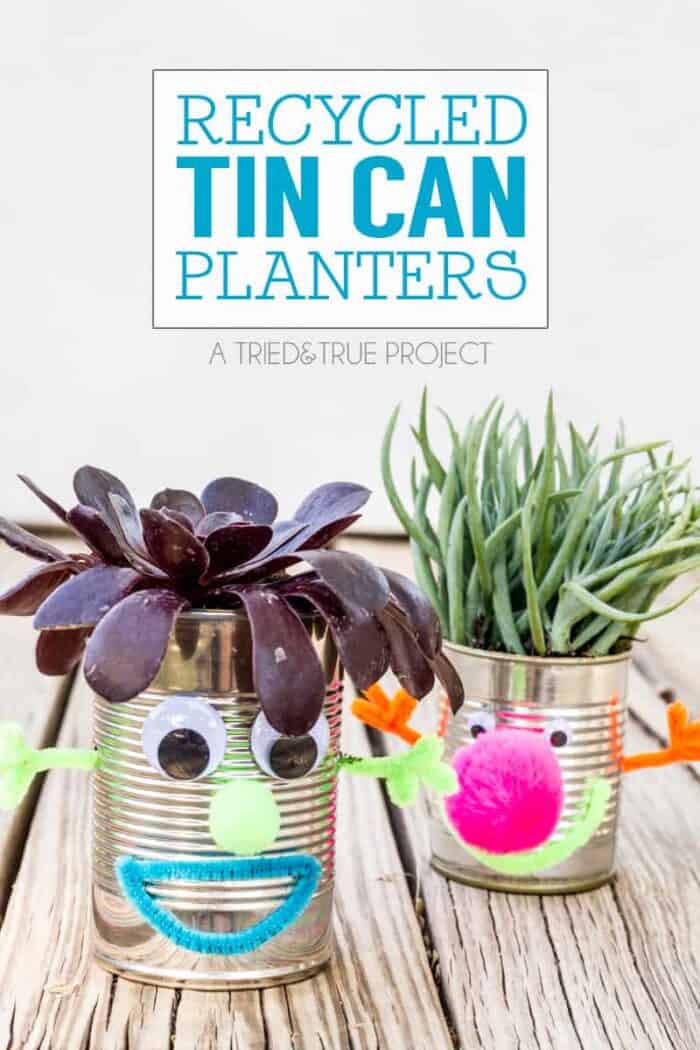 Recycled Tin Can Planter