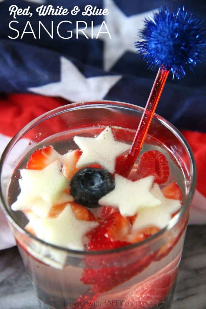 red white and blue sangria with apple cut stars