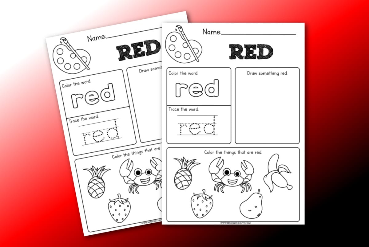 red worksheets