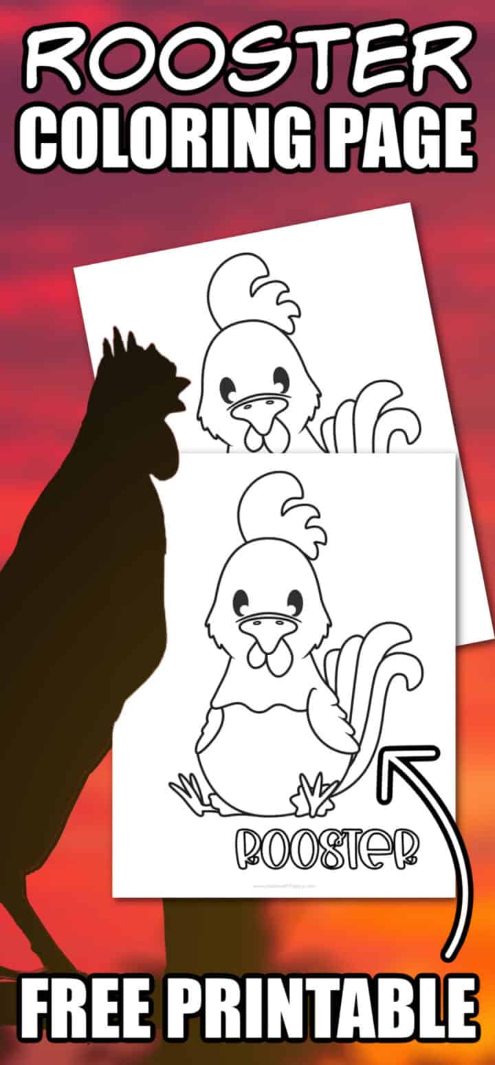 FREE Rooster Coloring Page Printable - Made with HAPPY