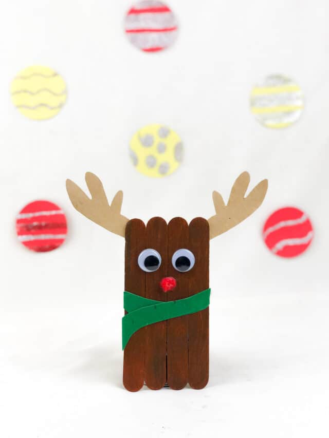 Popsicle Stick Reindeer - Made with HAPPY