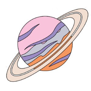 saturn drawing colored