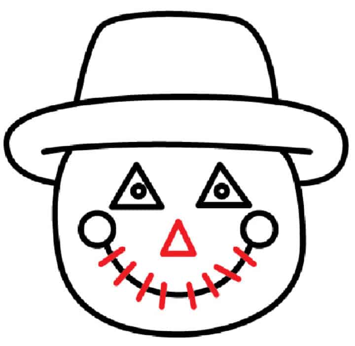 How to Draw a Scarecrow Face Step By Step Tutorial