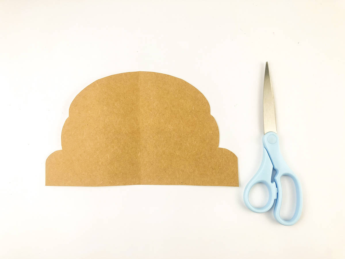 scarecrow hat traced on brown paper